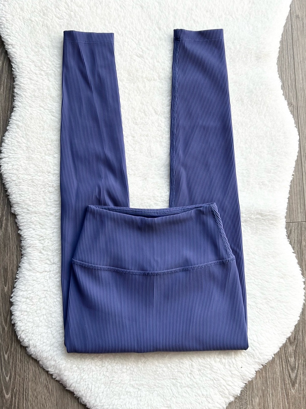 Beyond Yoga Impulse Blue Ribbed Athletic Leggings
